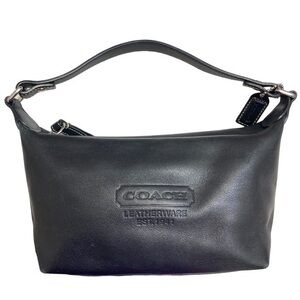 Coach vintage black logo embossed leather mini bag